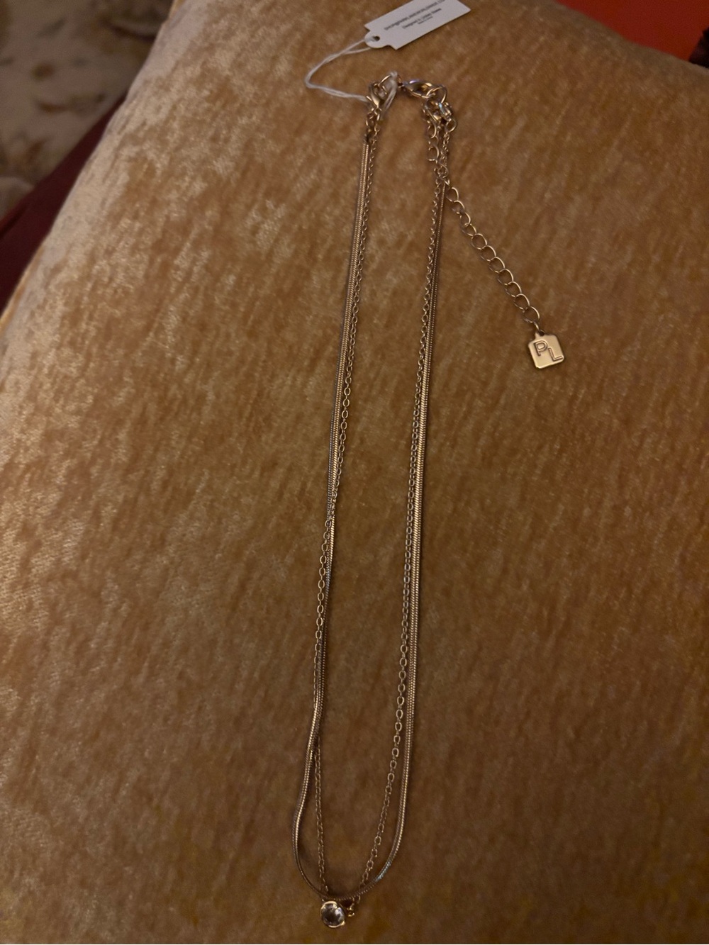 Park Lane Silver-Tone Layered Necklace with Clear Stone Charm